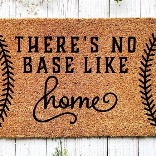 There's No Place Like Home Baseball Doormat, BagMYGift