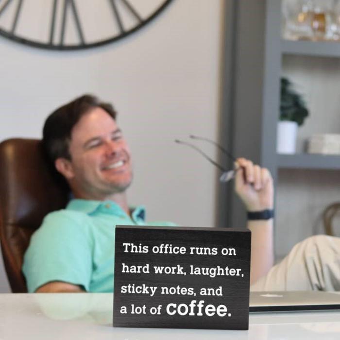Home Office/Desk Decor Funny Wood Sign - This Office Runs On