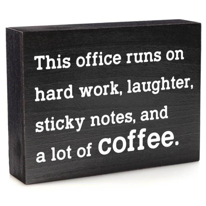 Home Office/Desk Decor Funny Wood Sign - This Office Runs On