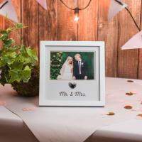 Mr. & Mrs. Wedding Thumbprint Heart Frame, BagMYGift
