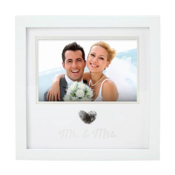 Mr. & Mrs. Wedding Thumbprint Heart Frame, BagMYGift