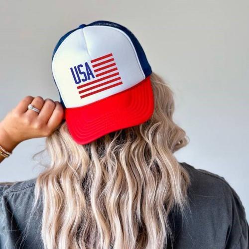 USA Flag 4th of July Trucker Hat, BagMYGift