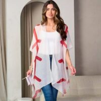 Baseball Game Day Kimono Cardigan Sports Shawl Cover Up
