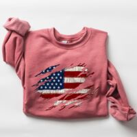 American Flag, Patriotic, 4th of July Sweatshirt, BagMYGift