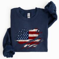 American Flag, Patriotic, 4th of July Sweatshirt, BagMYGift