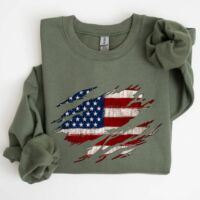 American Flag, Patriotic, 4th of July Sweatshirt, BagMYGift