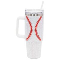 Baseball Gameday Bling Glam Stainless Tumbler, BagMYGift