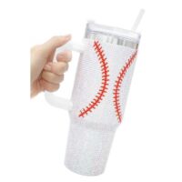Baseball Gameday Bling Glam Stainless Tumbler, BagMYGift