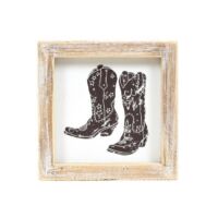 5x5 Reversible Wood Frame Sign - Hat/Boots, BagMYGift