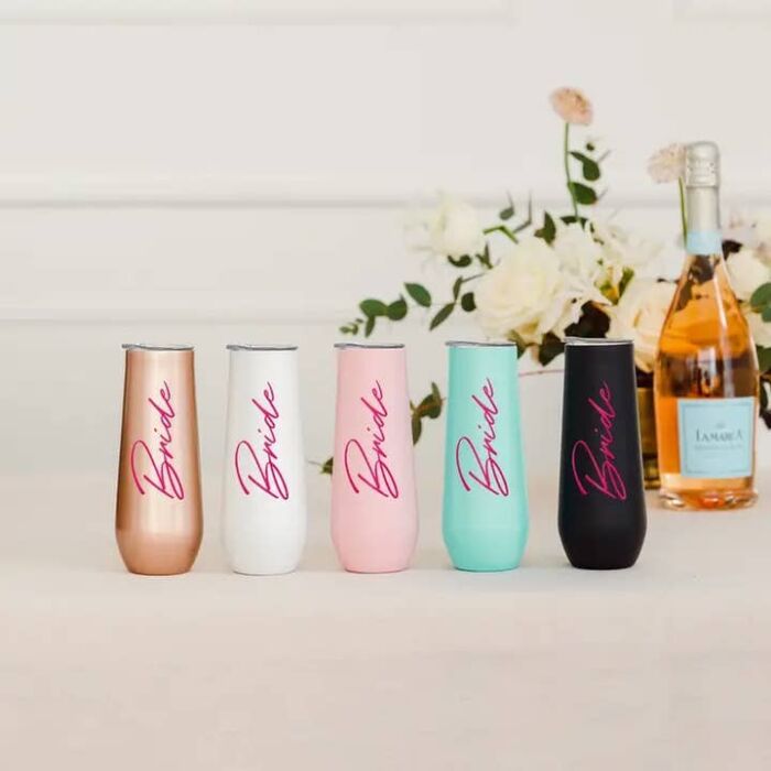 8 oz. Champagne Flute Tumbler - Vegas Bride, BagMYGift