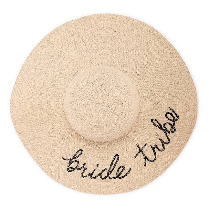 Women’s Floppy Straw Sun Hat - Bride Tribe, BagMYGift
