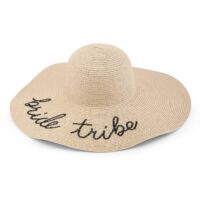 Women’s Floppy Straw Sun Hat - Bride Tribe, BagMYGift