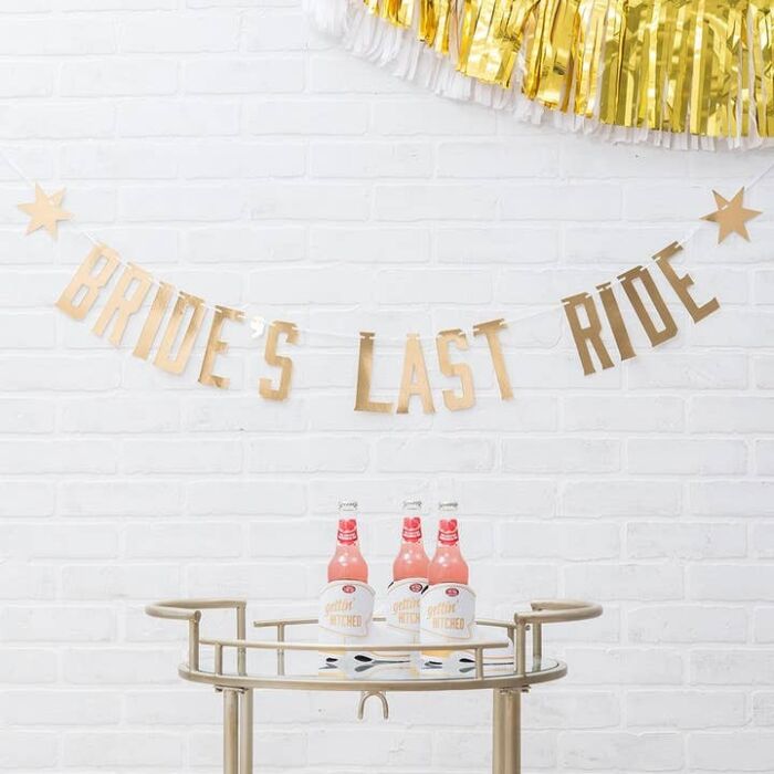 Paper Bachelorette Party Banner - Bride’s Last Ride, BagMYGift