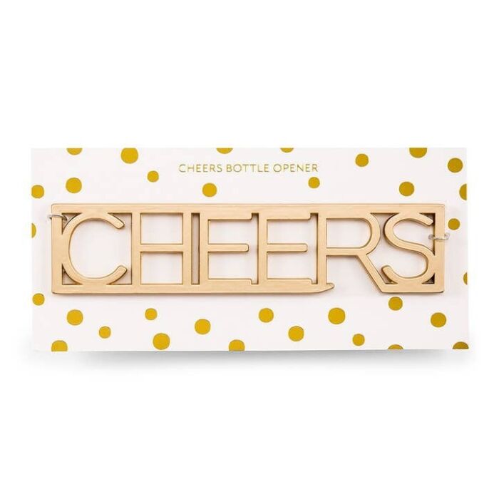 Gold Cheers Bottle Opener Wedding Favor, BagMYGift