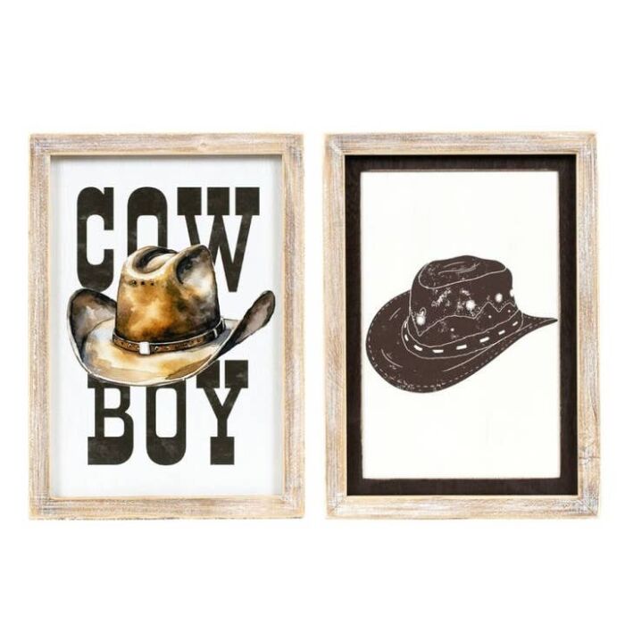 10x14 Reversible Frame Sign - Cowboy, BagMYGift