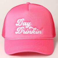 Day Drinkin' Texts Embroidery Mesh Back Trucker Hat, BagMYGift