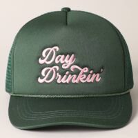 Day Drinkin' Texts Embroidery Mesh Back Trucker Hat, BagMYGift