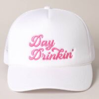 Day Drinkin' Texts Embroidery Mesh Back Trucker Hat, BagMYGift