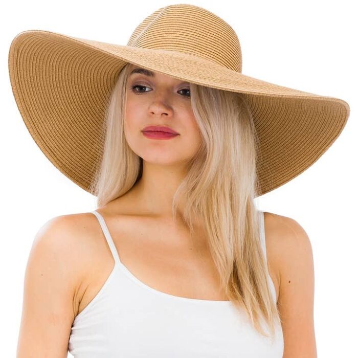 Solid Heavy-Weight Wide Floppy Beach Sun Hat, BagMYGift