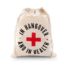Hangover and in Health White Cotton Drawstring Gift Bag