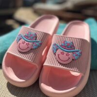 Quick Dry Pool Slide Sandals-Western Happy Face-Pk, BagMYGift