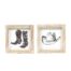 5x5 Reversible Wood Frame Sign - Hat/Boots, BagMYGift