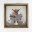 6x6 Highland Cow On Toilet Wood Frame Sign, BagMYGift