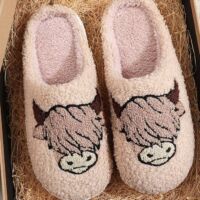Western Bull Knit Plush Slippers, BagMYGift