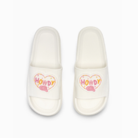 Quick Dry Pool Slide Sandals Western - "Howdy"-White, BagMYGift