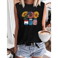 Independence Day USA Flag Graphic Tank Top, BagMYGift