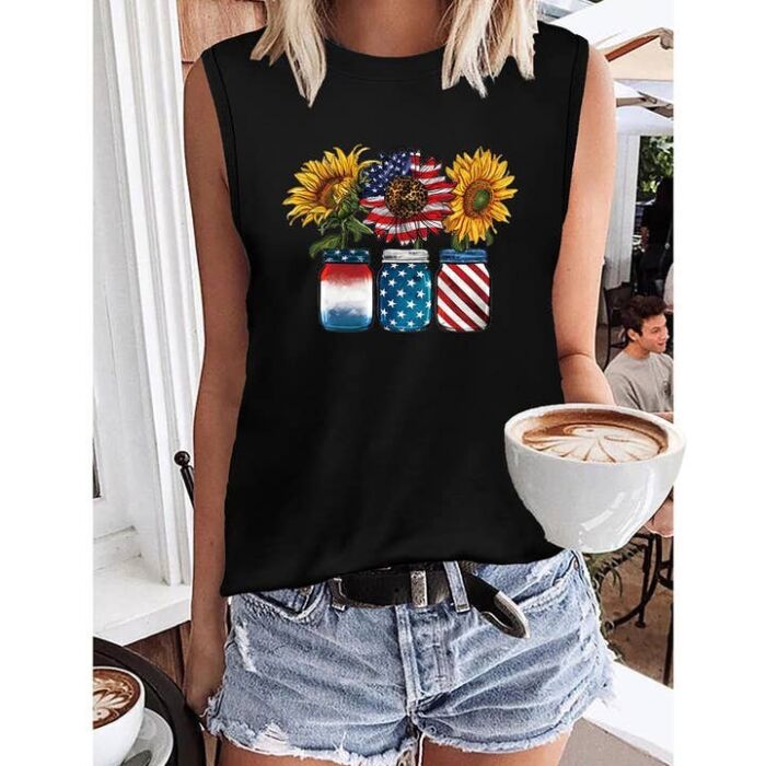 Independence Day USA Flag Graphic Tank Top, BagMYGift
