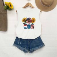 Independence Day USA Flag Graphic Tank Top, BagMYGift