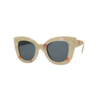 Kids Sunglasses with Case and Bucket Hat - Taupe Beach Print