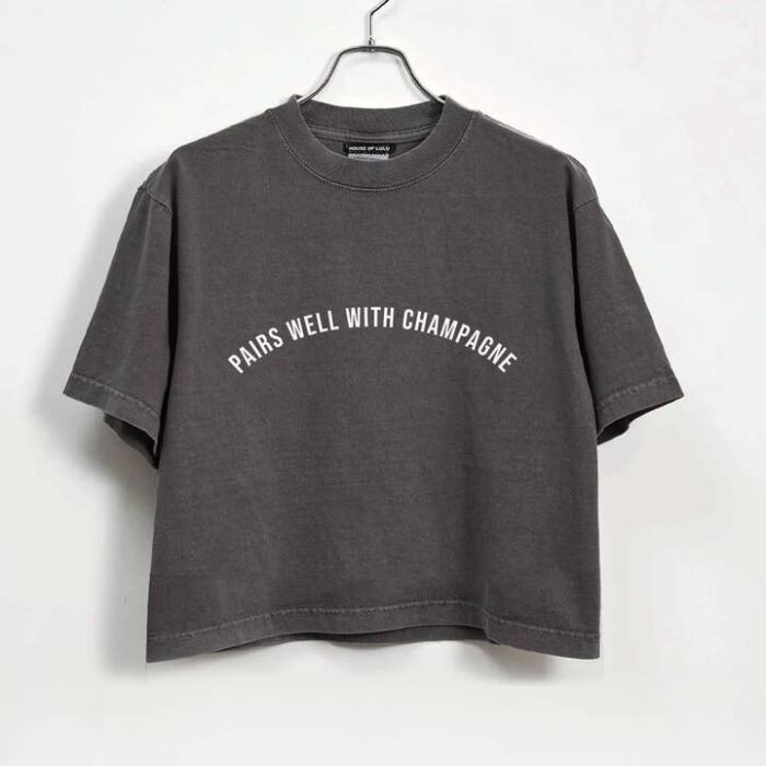 Pairs Well with Champagne® Garment Dye Crop Tee, BagMYGift