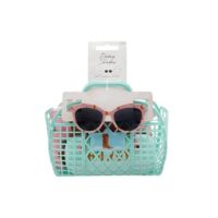 Kids Sunglasses with Case and Bucket Hat Summer Set
