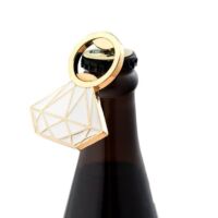Flat Metal Diamond Ring Bottle Opener - Gold, BagMYGift