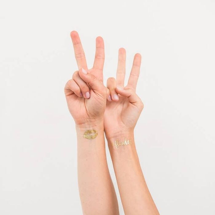 Gold Bachelorette Party Temporary Tattoos - Bridal Squad