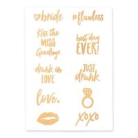 Gold Bachelorette Party Temporary Tattoos - Bridal Squad