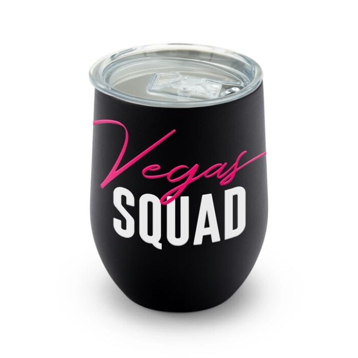 12 oz. Stemless Travel Tumbler - Vegas Squad, BagMYGift