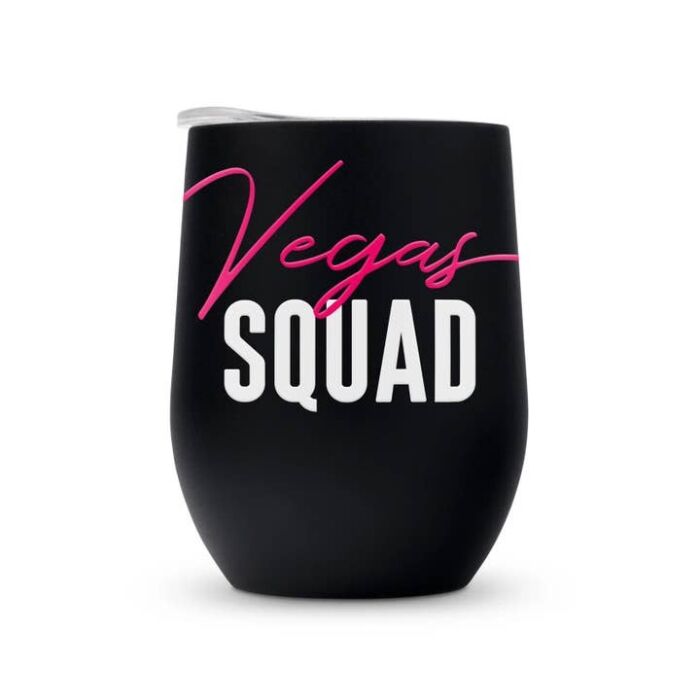 12 oz. Stemless Travel Tumbler - Vegas Squad, BagMYGift