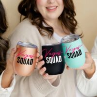 12 oz. Stemless Travel Tumbler - Vegas Squad, BagMYGift