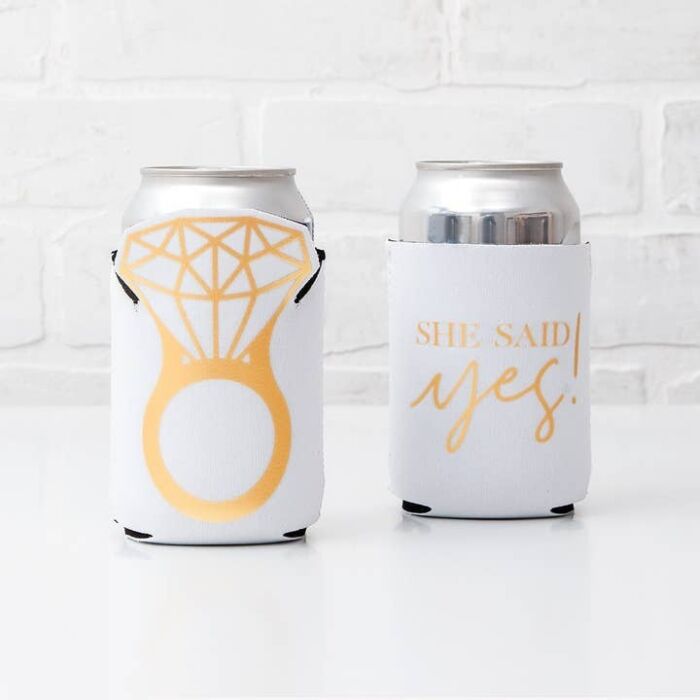 Neoprene Foam Drink Holder - She Said Yes, BagMYGift