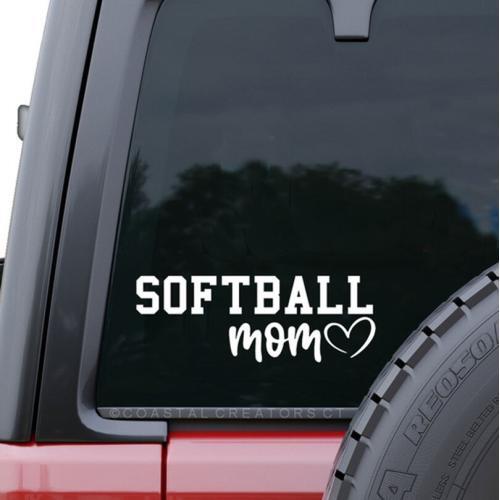 Softball Mom vinyl decal, White Window Sticker, BagMYGift