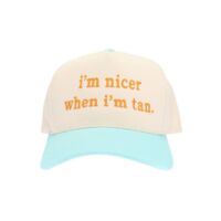 I'm Nicer When I'm Tan Embroidered Trucker Hat, BagMYGift