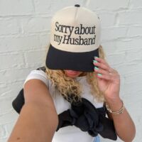 Sorry About My Husband Embroidered Trucker Hat, BagMYGift