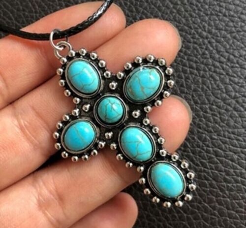Turquoise Cross Necklace, BagMYGift