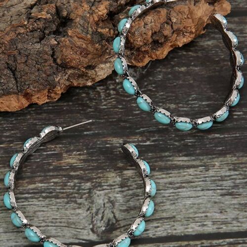 Round Turquoise Earrings, BagMYGift