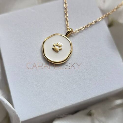 18k Gold Plated Paw Print Necklace, BagMYGift