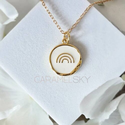 18K Gold Plated Rainbow Pendant Necklace, BagMYGift