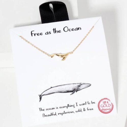 Sea-Life Whale Pendant 18K Gold-Dipped Necklace, BagMYGift